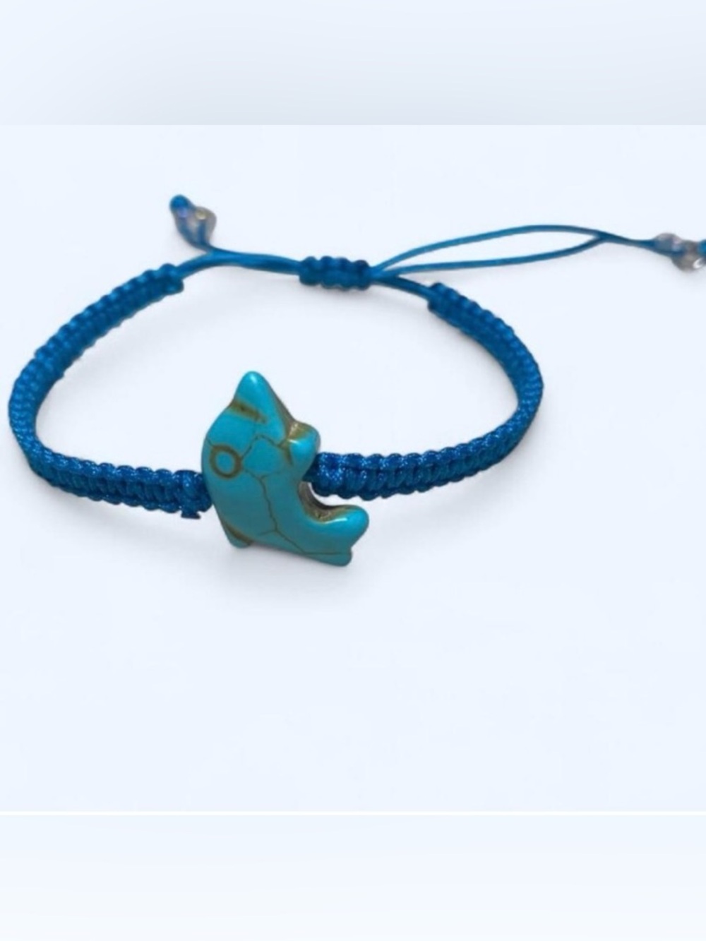 friendship Bracelet Macrame knotted with Dolphins Charm